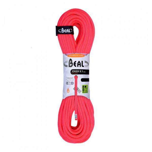 Coardă de alpinism Beal Joker 9,1 mm (60 m) Dry Cover portocaliu/