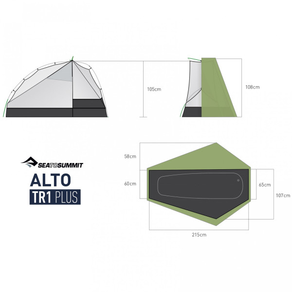 Cort ultra ușor Sea to Summit Alto TR1 Plus