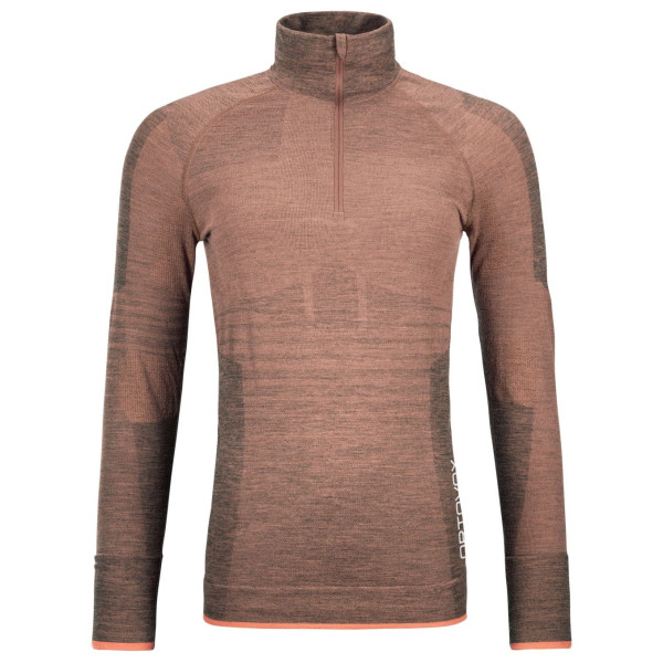 Tricou funcțional femei Ortovox 230 Competition Zip Neck W portocaliu/ bloom