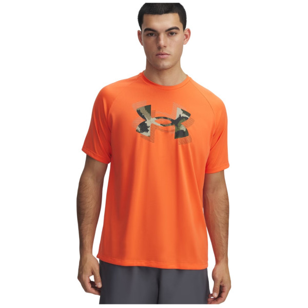 Tricou bărbați Under Armour M Tech Print Fill SS portocaliu/ Fire / / Baroque Green