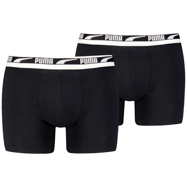 Boxeri bărbați Puma Everyday Multi Logo Boxers 2P negru Black