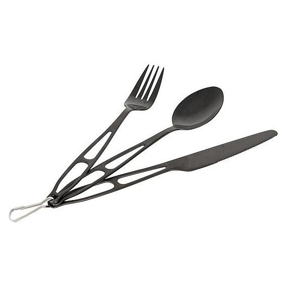 Tacâm Bo-Camp Outdoorcutlery RVS negru