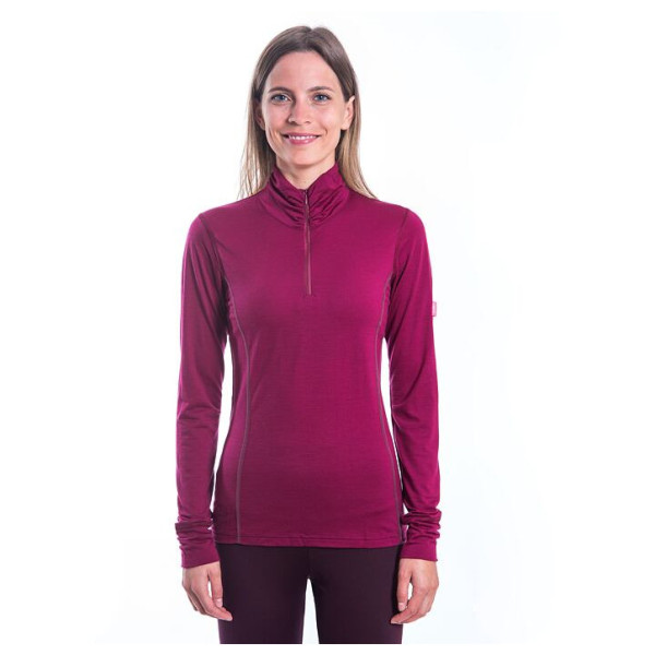 Tricou funcțional femei Sensor Merino Active guler înalt, fermoar