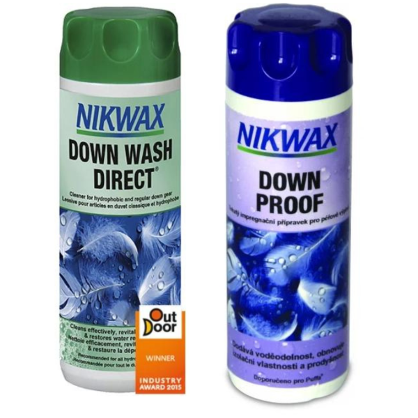 Impregnant Nikwax Down wash direct + Down Proof 2x 300ml