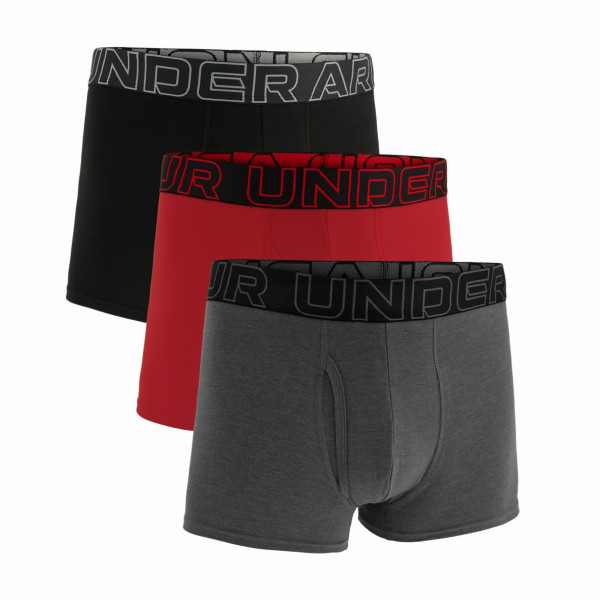 Boxeri bărbați Under Armour M UA Perf Cotton 3in gri/roșu GRY