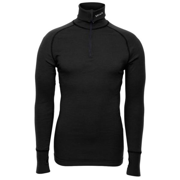 Pulover pe gât Brynje of Norway Arctic Double Zip-polo negru Black