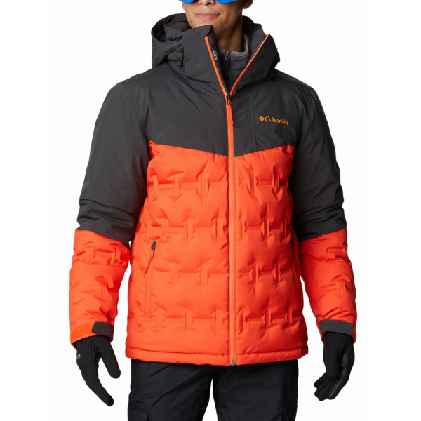 Geacă bărbați Columbia Wild Card Down Jacket negru/roșu RedQuartzShark