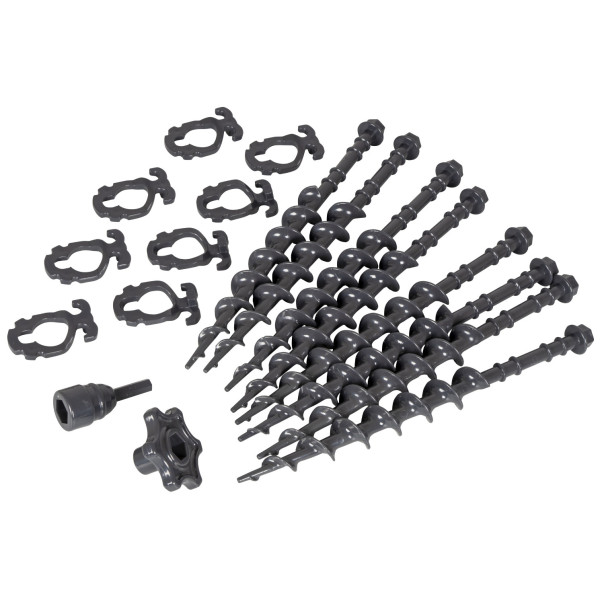 Set de cuie Bo-Camp Screw pegs set 8 pcs gri închis Grey