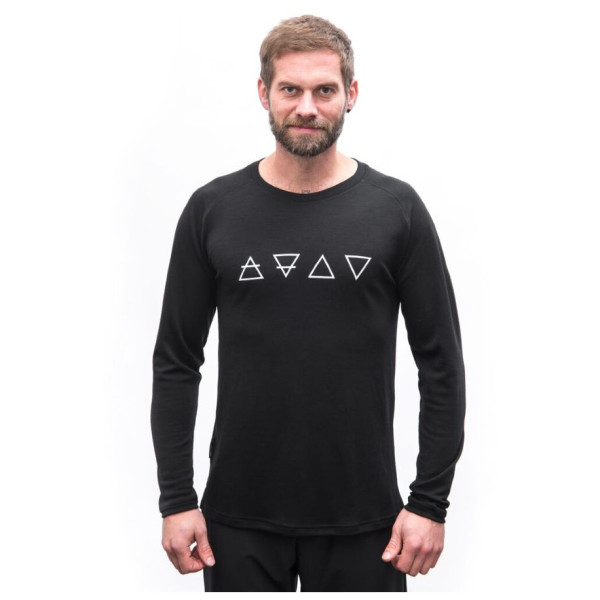 Tricou funcțional bărbați Sensor Merino Blend Elements black