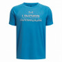 Tricou copii Under Armour Tech Split Wordmark SS-BLU albastru Blue