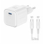 Adaptor Swissten GaN 1X USB-C 35W + cablu de date USB-C 1,2 m