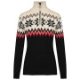 Bluză femei Dale of Norway Myking Fem Sweater negru Black Raspberry Offwhite