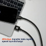 Cablul de încărcare și de date Swissten Textile USB / USB-C 3 m
