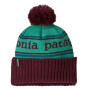 Căciulă copii Patagonia K's Powder Town Beanie verde/maro Park Stripe: Solo Teal