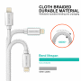 Cablul de încărcare și de date Swissten Textile USB / Lightning 1,2 m