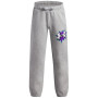 Pantaloni copii Under Armour UA B Rival FLC Graphics Jgr Mod Gray Light Heather gri/alb Mod Gray Light Heather / / White