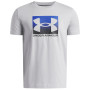 Tricou funcțional copii Under Armour UA B Boxed Sports Update SS Mod Gray Light Heather gri deschis Mod Gray Light Heather / / Black