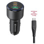 Adaptor Swissten Car Charger 2x USB-C PD + USB-A, 95 W + cabel USB-C / USB-C, 1 m