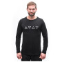 Tricou funcțional bărbați Sensor Merino Blend Elements black